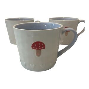 Mushroom and Heart Bluebird & Willow Mugs (Set of 3)